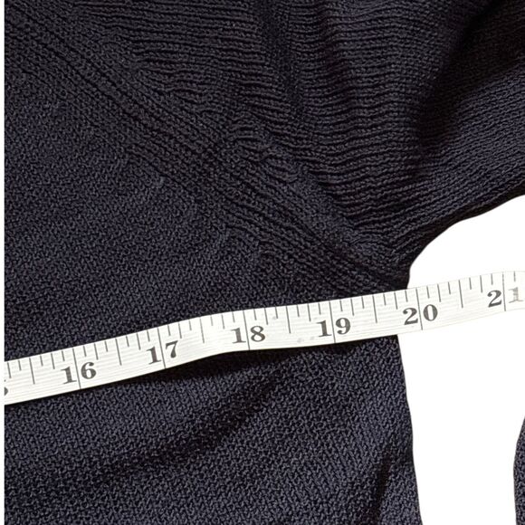 POL Sweater Womens Medium Blue Red Green Striped V-Neck Knit Pullover Preppy - Picture 7 of 9